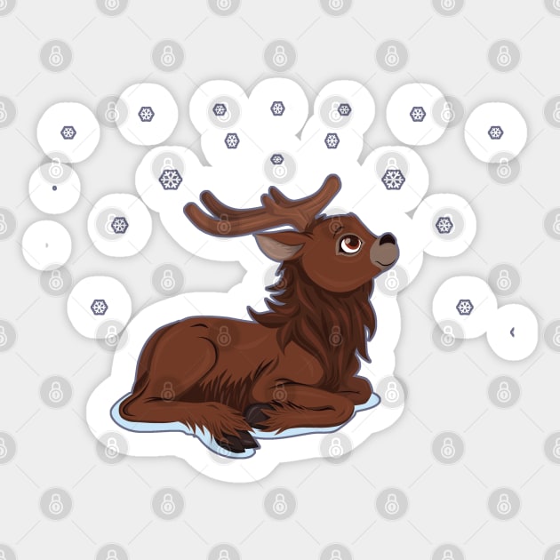 Winter Reindeer Sticker by SakuraDragon